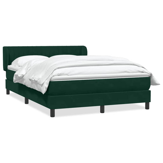 vidaXL Box Spring κρεβάτι με στρώμα σκούρο πράσινο 160x220cm Βελούδινο