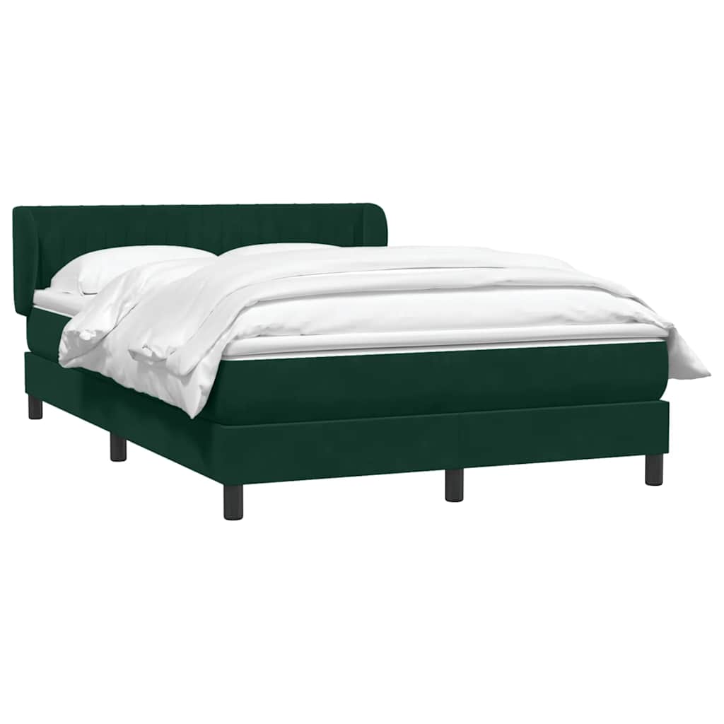 vidaXL Box Spring κρεβάτι με στρώμα σκούρο πράσινο 160x220cm Βελούδινο