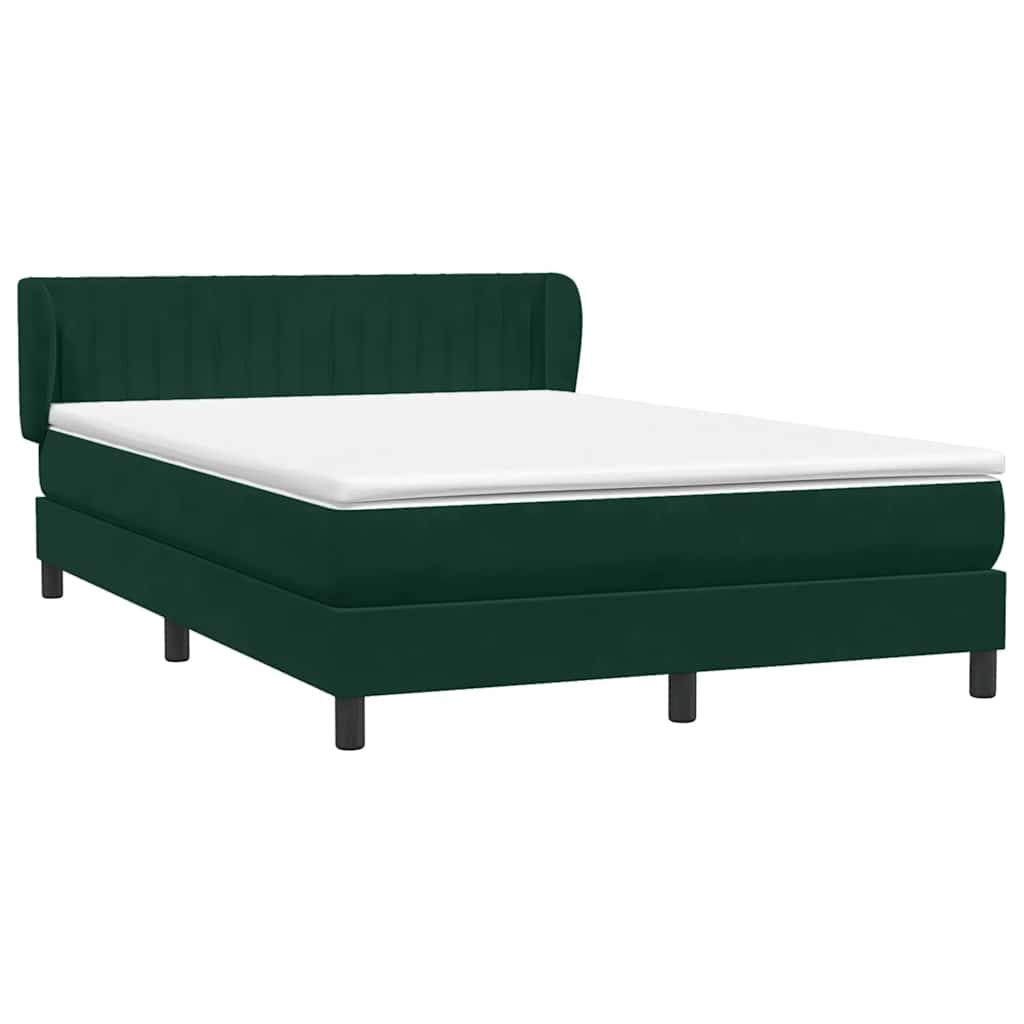 vidaXL Box Spring κρεβάτι με στρώμα σκούρο πράσινο 160x220cm Βελούδινο