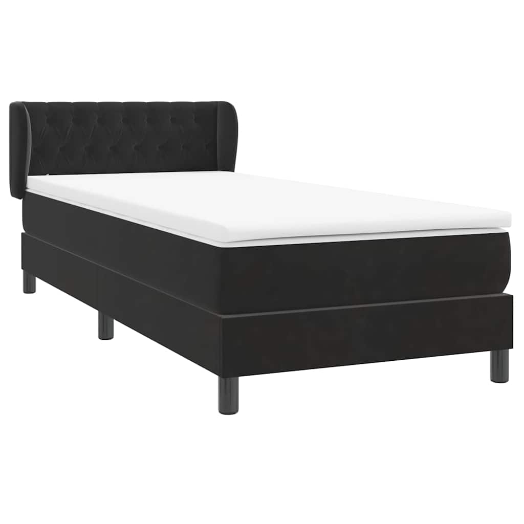 vidaXL Box Spring Κρεβάτι με στρώμα Μαύρο 80x210 εκ. Βελούδινο