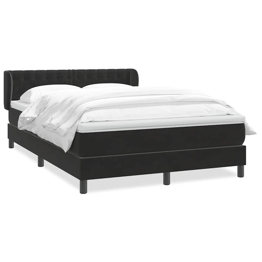 vidaXL Κρεβάτι Boxspring με Στρώμα Μαύρο 160x210 εκ. Βελούδινο