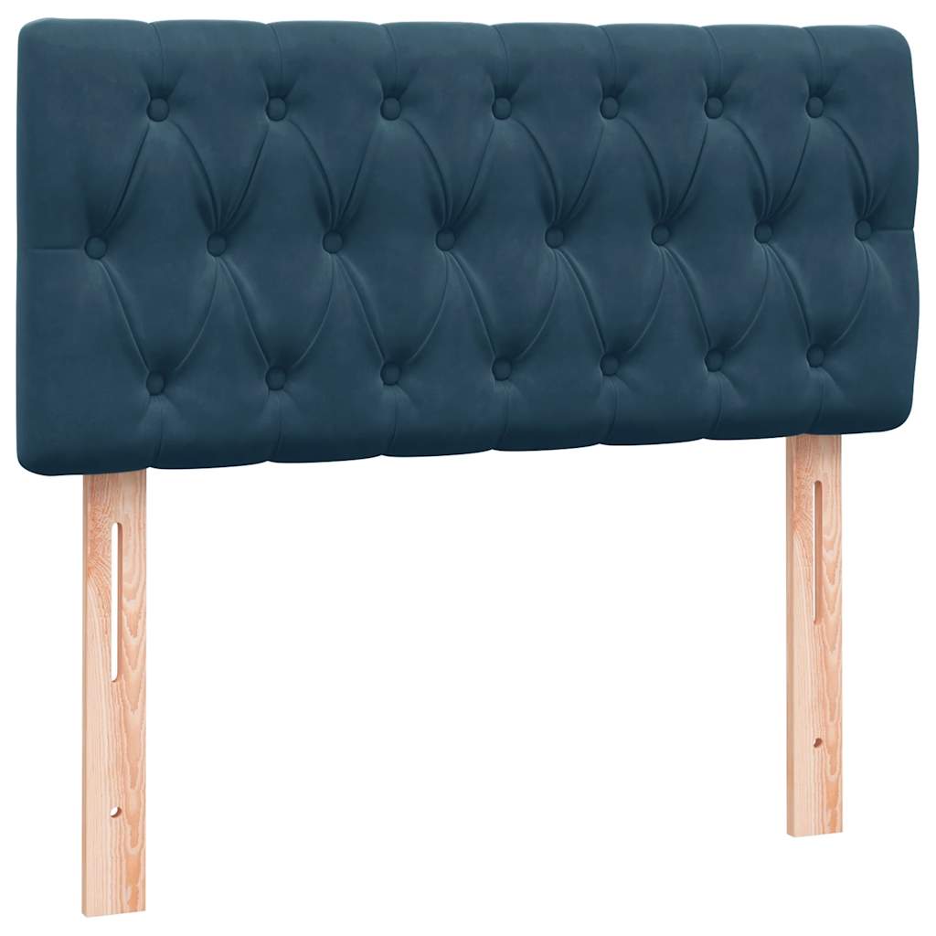vidaXL Κρεβάτι Boxspring με Στρώμα Σκούρο Μπλε 80x220 εκ. Βελούδινο