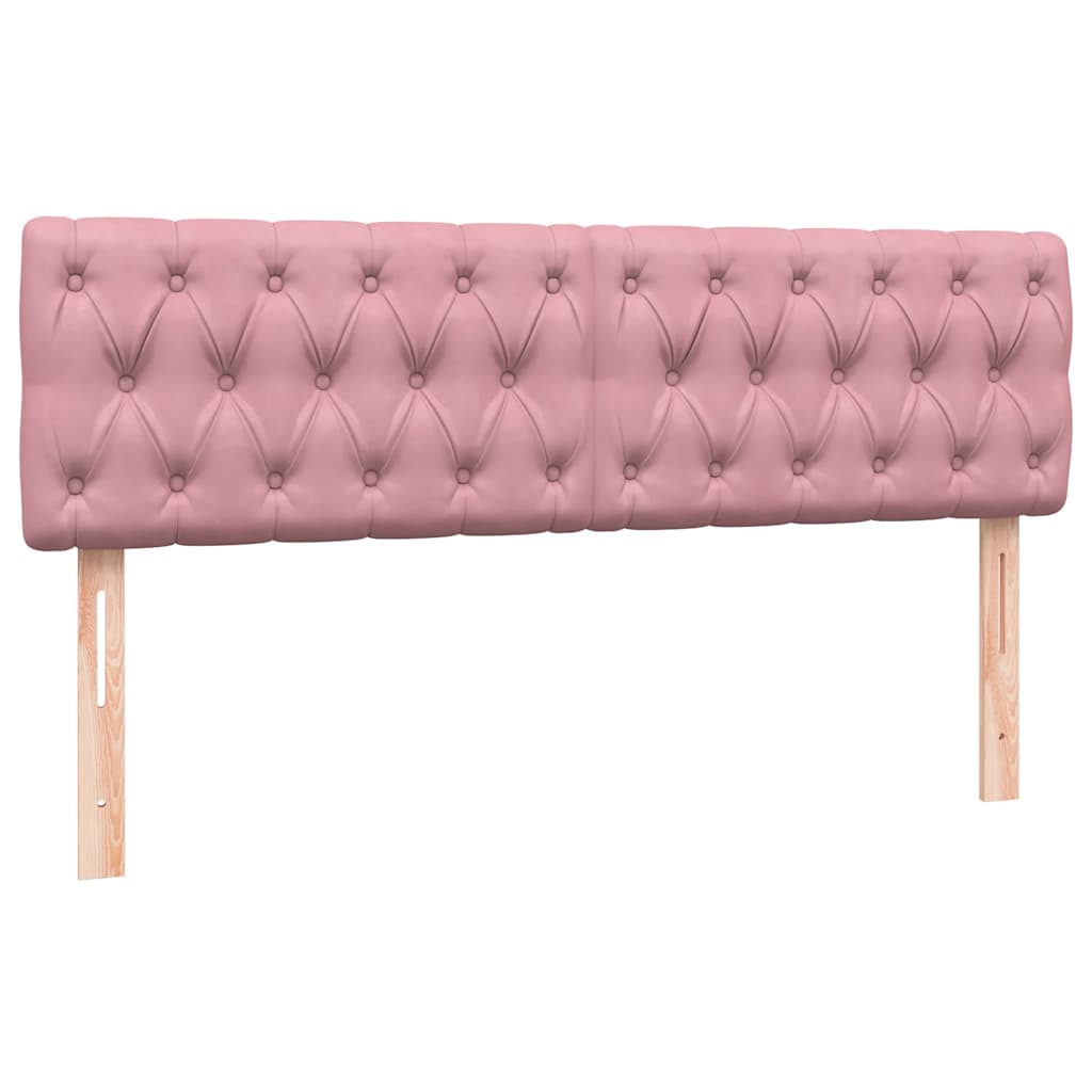 vidaXL Box Spring κρεβάτι με στρώμα ροζ 140x220 cm Βελούδινο