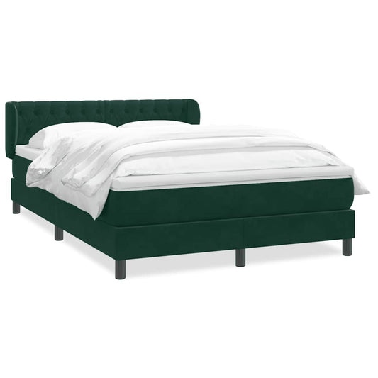 vidaXL Box Spring κρεβάτι με στρώμα σκούρο πράσινο 160x220cm Βελούδινο