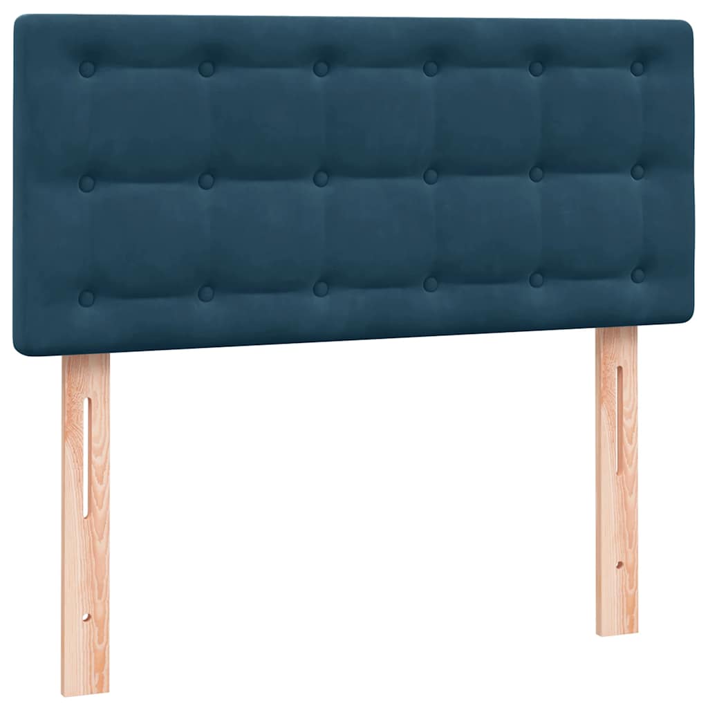 vidaXL Box Spring κρεβάτι με στρώμα σκούρο μπλε 80x210 εκ. Βελούδινο