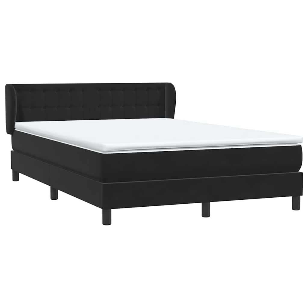 vidaXL Κρεβάτι Boxspring με Στρώμα Μαύρο 160x210 εκ. Βελούδινο