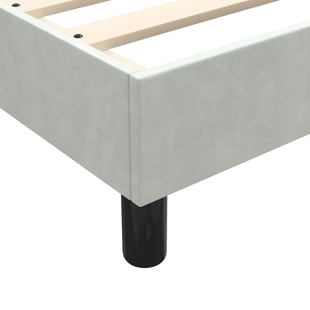 vidaXL Box Spring κρεβάτι με στρώμα ανοιχτό γκρι 90x220 εκ. Βελούδινο