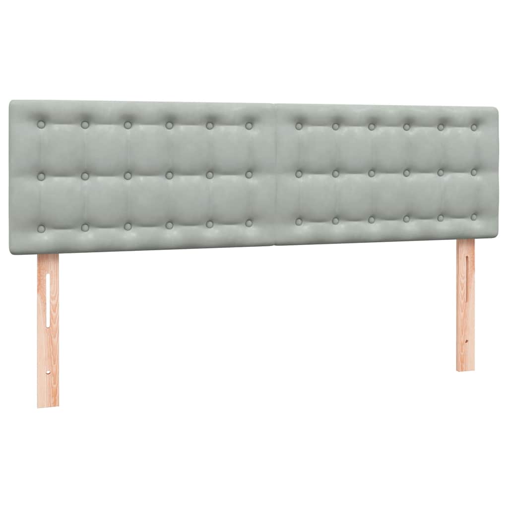 vidaXL Κρεβάτι Boxspring με Στρώμα Ανοιχτό Γκρι 160x220 εκ. Βελούδινο
