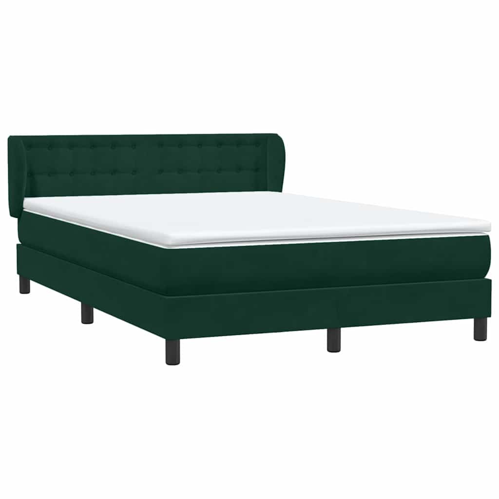 vidaXL Box Spring κρεβάτι με στρώμα σκούρο πράσινο 160x220cm Βελούδινο