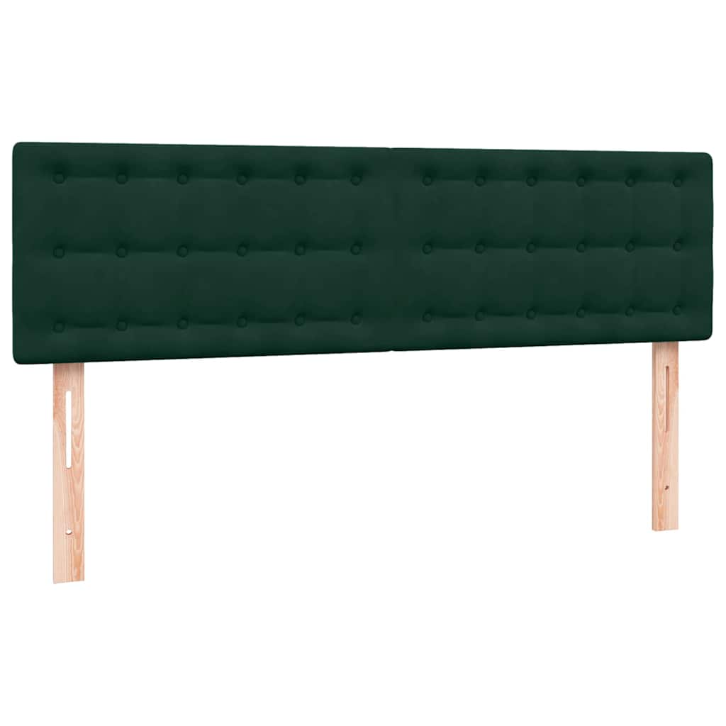 vidaXL Box Spring κρεβάτι με στρώμα σκούρο πράσινο 160x220cm Βελούδινο