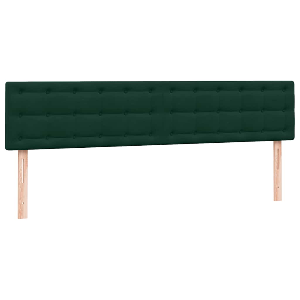 vidaXL Box Spring κρεβάτι με στρώματα σκούρο πράσινο Βελούδινο