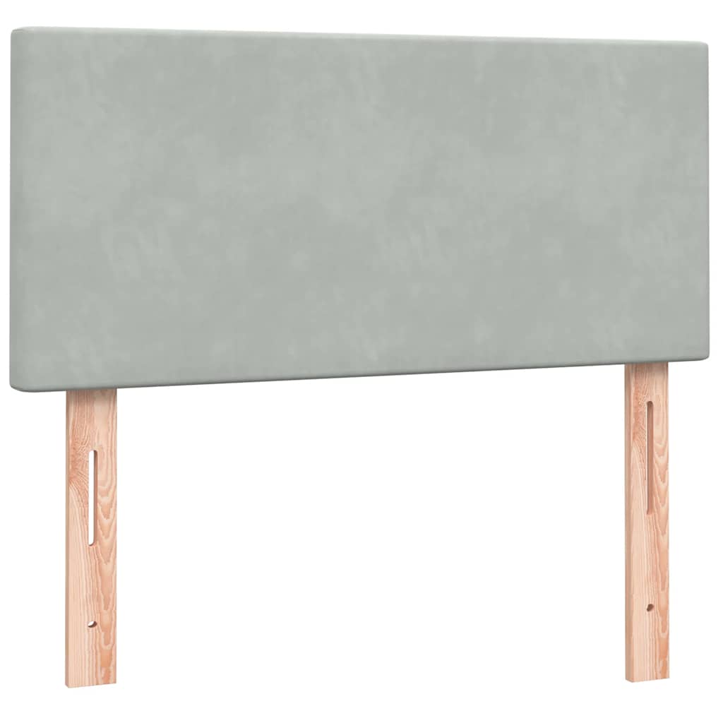 vidaXL Κρεβάτι Boxspring με Στρώμα Ανοιχτό Γκρι 80x210 εκ. Βελούδινο