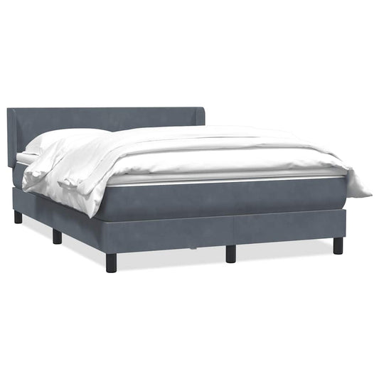 vidaXL Κρεβάτι Boxspring με Στρώμα Σκούρο Γκρι 160x210 εκ. Βελούδινο