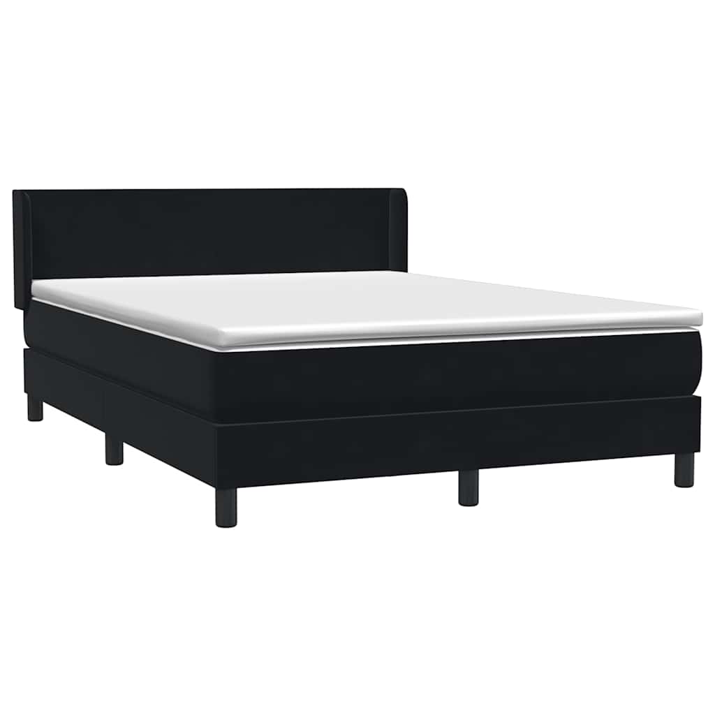 vidaXL Κρεβάτι Boxspring με Στρώμα Μαύρο 160x210 εκ. Βελούδινο