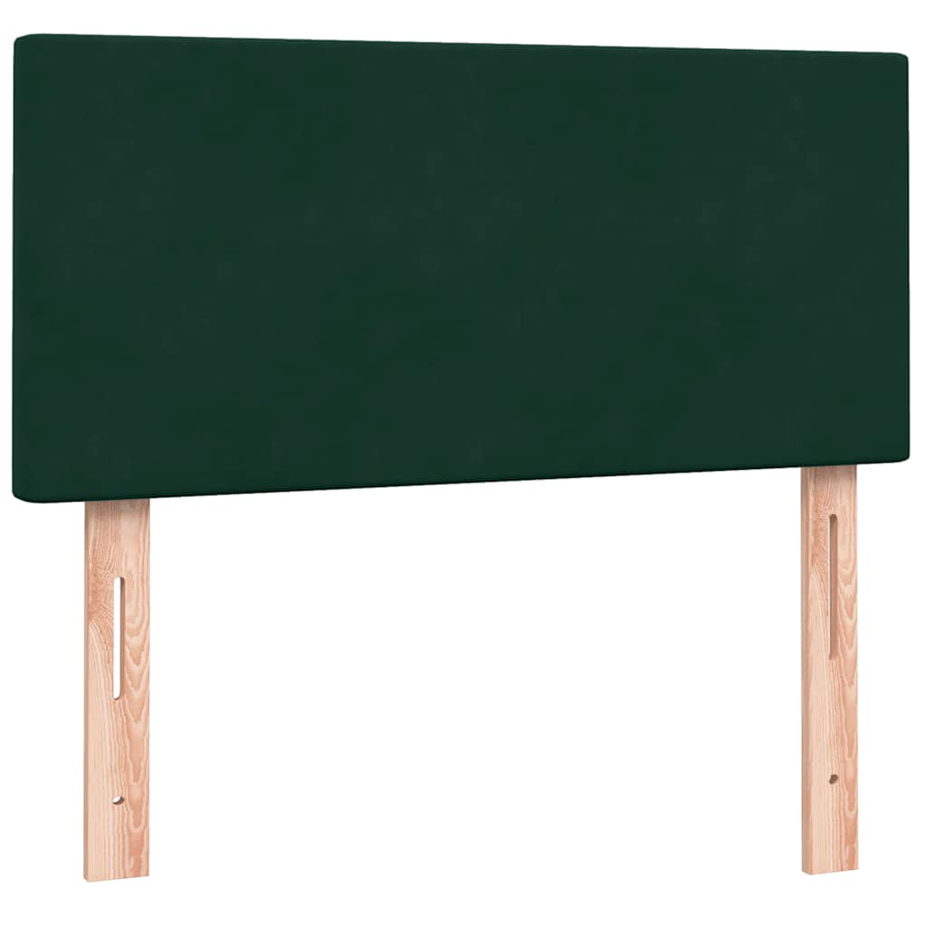 vidaXL Box Spring κρεβάτι με στρώμα σκούρο πράσινο 80x220εκ. Βελούδινο