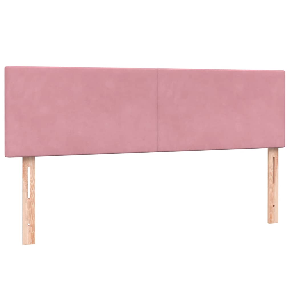 vidaXL Box Spring κρεβάτι με στρώμα ροζ 140x220 cm Βελούδινο