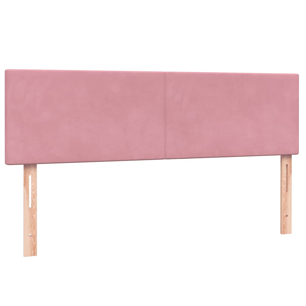 vidaXL Box Spring κρεβάτι με στρώμα ροζ 160x220 cm Βελούδινο