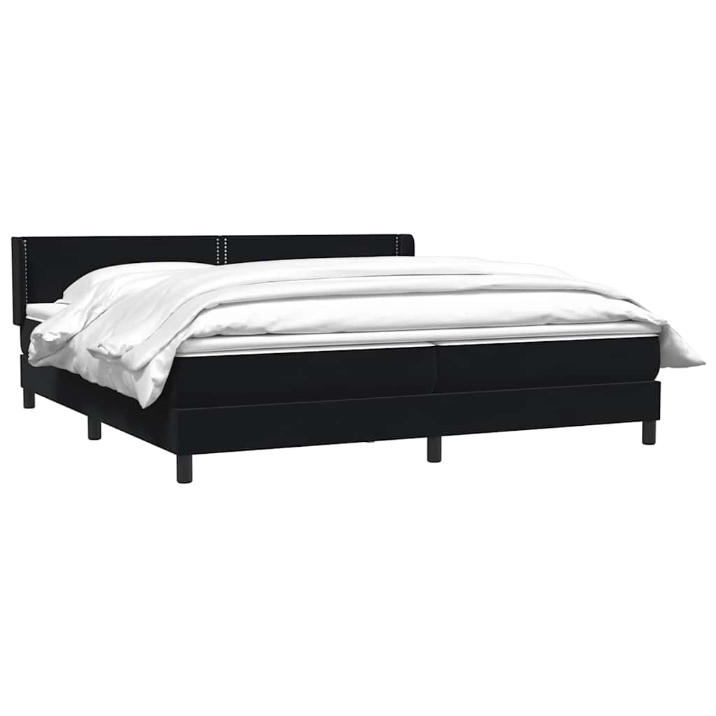 vidaXL Box Spring Κρεβάτι με στρώμα Μαύρο 180x220 cm Βελούδινο