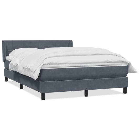 vidaXL Κρεβάτι Boxspring με Στρώμα Σκούρο Γκρι 160x210 εκ. Βελούδινο