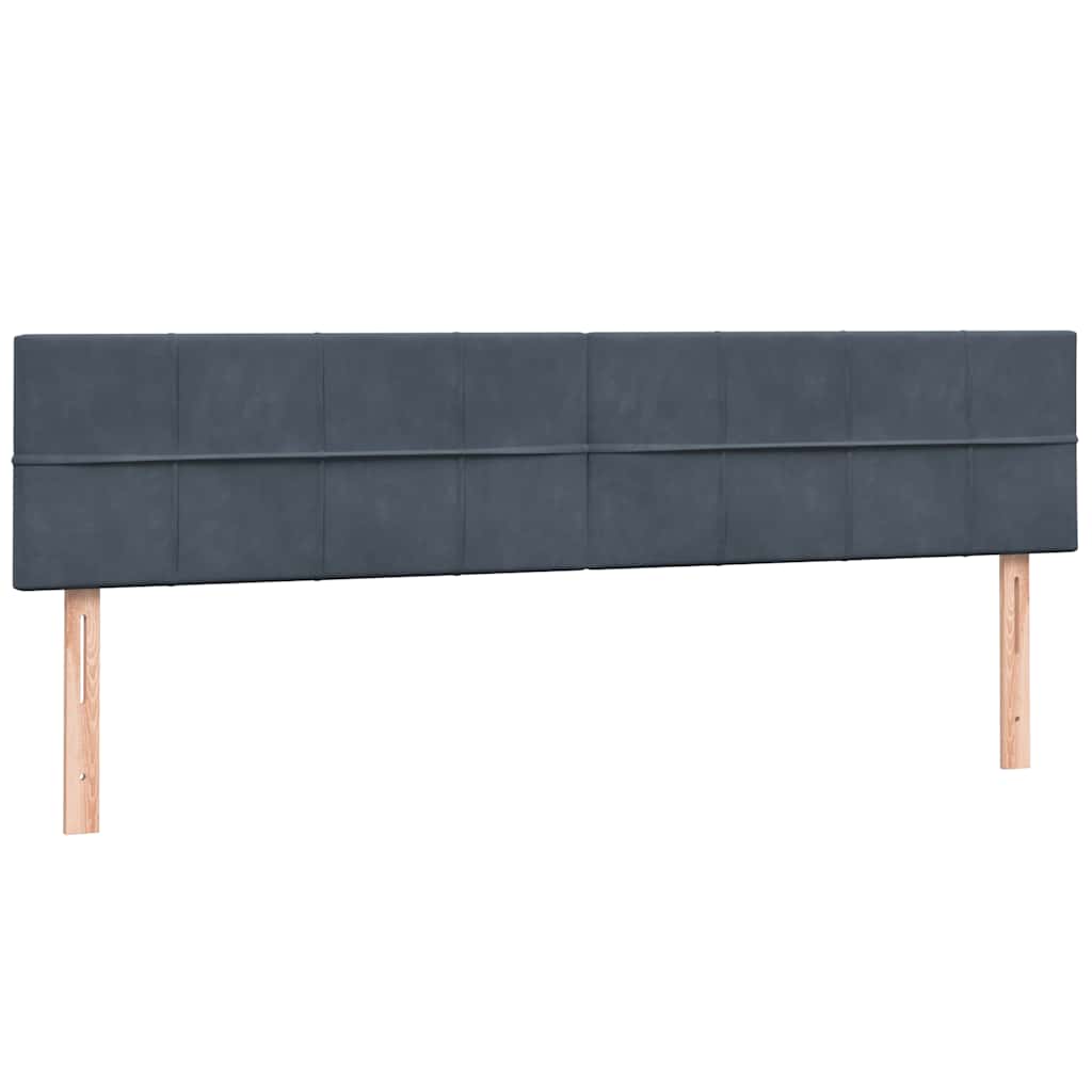 vidaXL Κρεβάτι Boxspring με Στρώμα Σκούρο Γκρι 180x210 εκ. Βελούδινο
