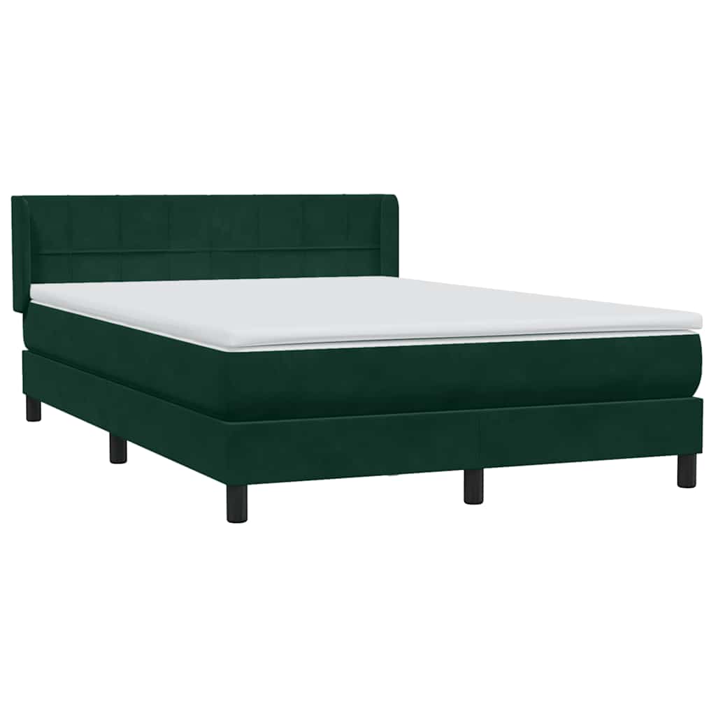 vidaXL Box Spring κρεβάτι με στρώμα σκούρο πράσινο 160x220cm Βελούδινο