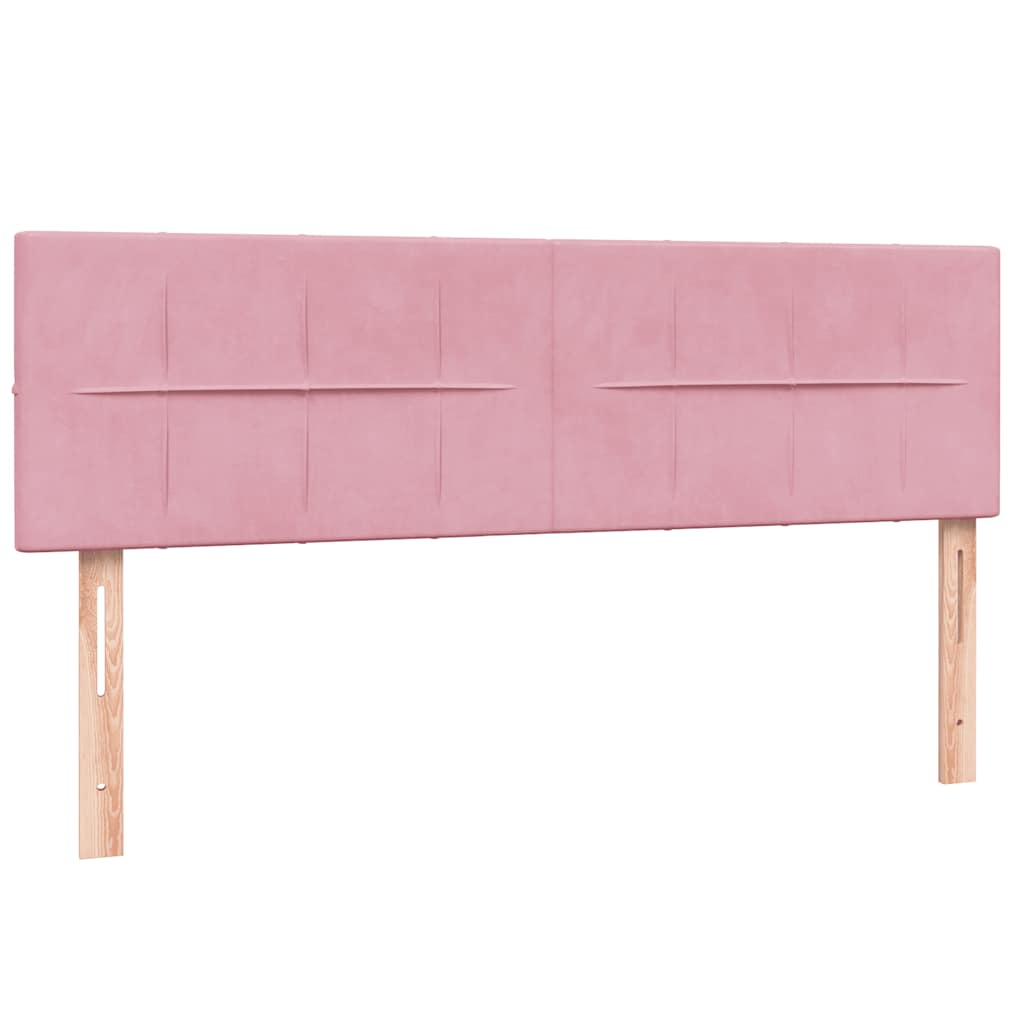 vidaXL Box Spring κρεβάτι με στρώμα ροζ 160x220 cm Βελούδινο