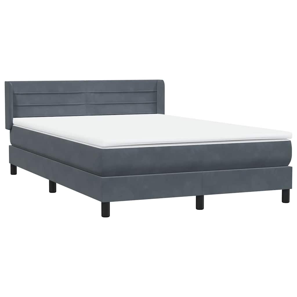 vidaXL Κρεβάτι Boxspring με Στρώμα Σκούρο Γκρι 160x210 εκ. Βελούδινο