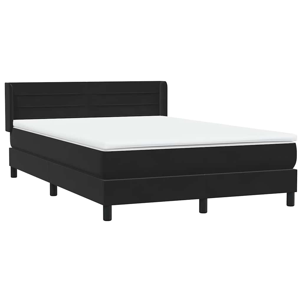 vidaXL Κρεβάτι Boxspring με Στρώμα Μαύρο 160x210 εκ. Βελούδινο