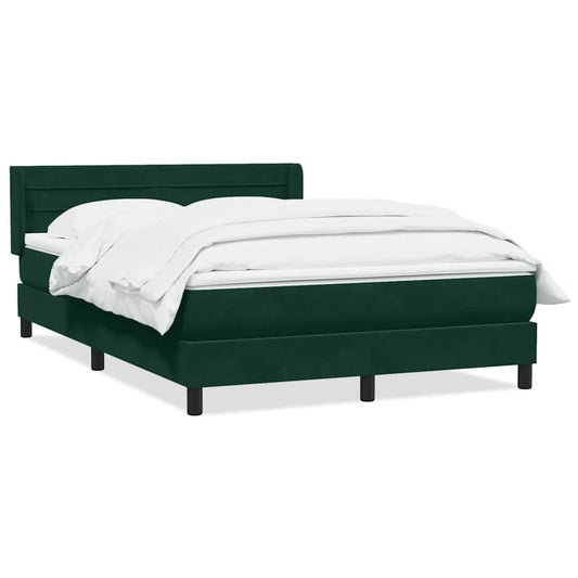 vidaXL Box Spring κρεβάτι με στρώμα σκούρο πράσινο 160x220cm Βελούδινο