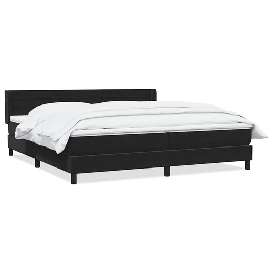 vidaXL Box Spring Κρεβάτι με στρώμα Μαύρο 180x220 cm Βελούδινο