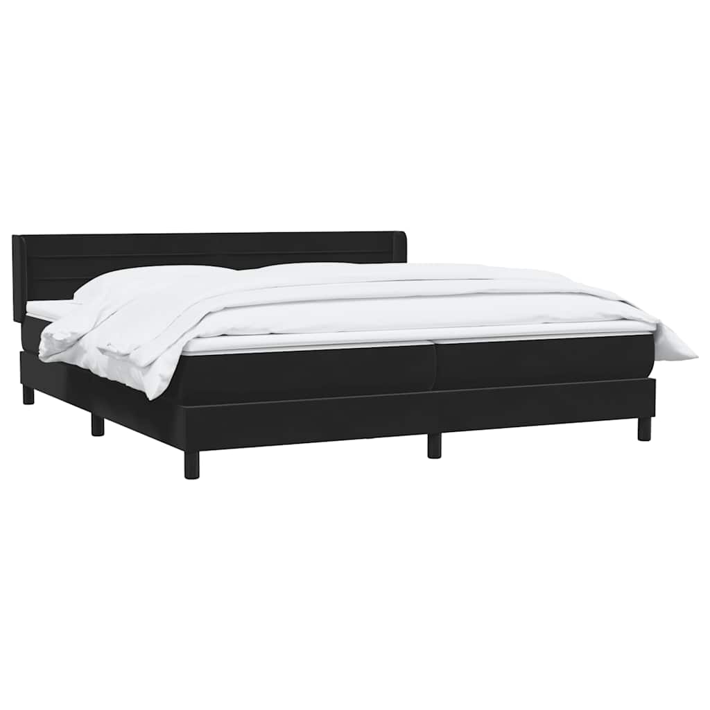 vidaXL Box Spring Κρεβάτι με στρώμα Μαύρο 180x220 cm Βελούδινο