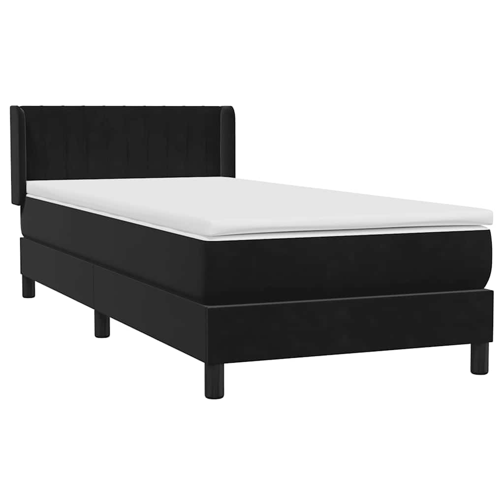 vidaXL Box Spring Κρεβάτι με στρώμα Μαύρο 80x210 εκ. Βελούδινο