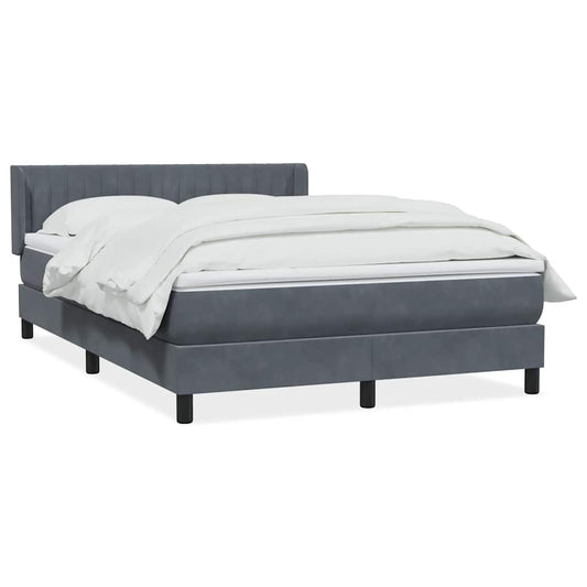 vidaXL Κρεβάτι Boxspring με Στρώμα Σκούρο Γκρι 160x210 εκ. Βελούδινο