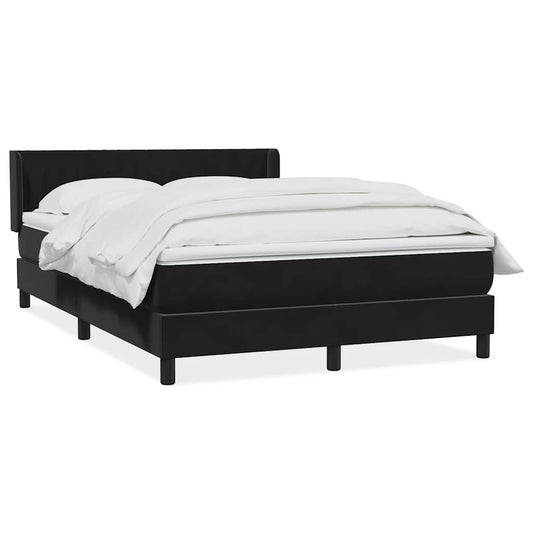 vidaXL Κρεβάτι Boxspring με Στρώμα Μαύρο 160x210 εκ. Βελούδινο
