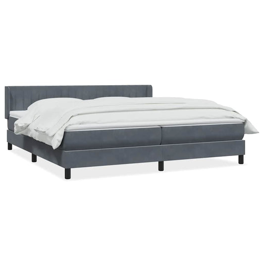 vidaXL Κρεβάτι Boxspring με Στρώμα Σκούρο Γκρι 180x210 εκ. Βελούδινο