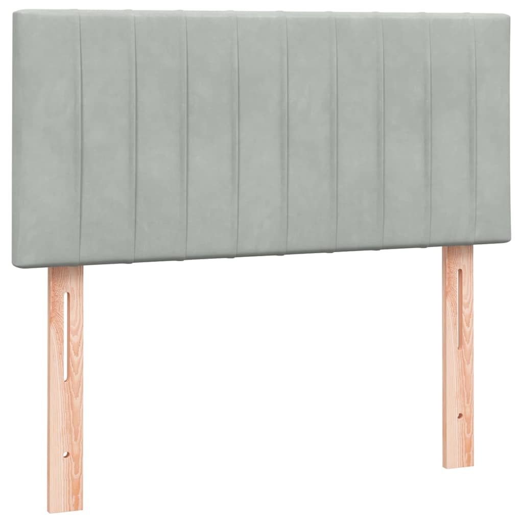 vidaXL Box Spring κρεβάτι με στρώμα ανοιχτό γκρι 80x220 cm Βελούδινο