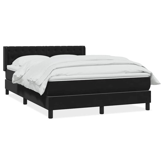 vidaXL Κρεβάτι Boxspring με Στρώμα Μαύρο 160x210 εκ. Βελούδινο