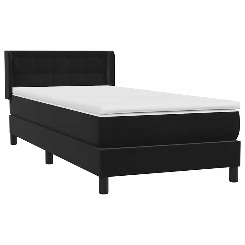 vidaXL Box Spring Κρεβάτι με στρώμα Μαύρο 80x210 εκ. Βελούδινο
