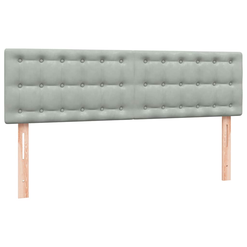 vidaXL Κρεβάτι Boxspring με Στρώμα Ανοιχτό Γκρι 160x210 εκ. Βελούδινο