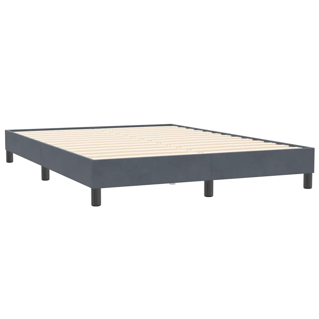 vidaXL Κρεβάτι Boxspring με Στρώμα Σκούρο Γκρι 160x210 εκ. Βελούδινο