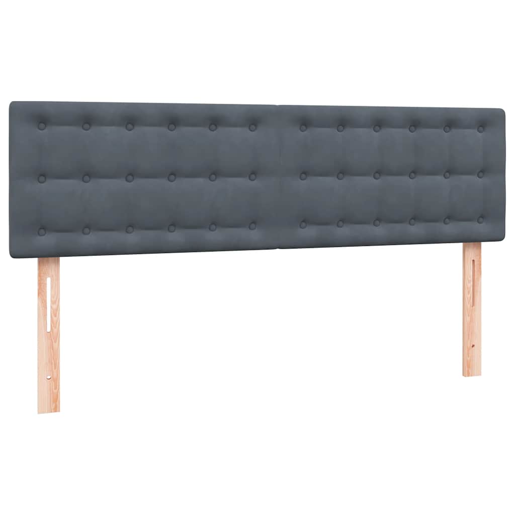 vidaXL Κρεβάτι Boxspring με Στρώμα Σκούρο Γκρι 160x210 εκ. Βελούδινο
