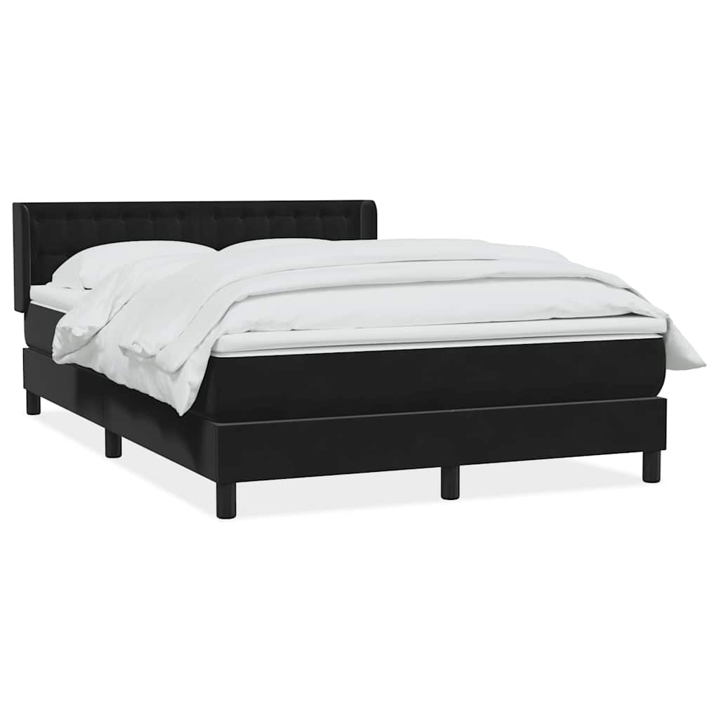vidaXL Κρεβάτι Boxspring με Στρώμα Μαύρο 160x210 εκ. Βελούδινο