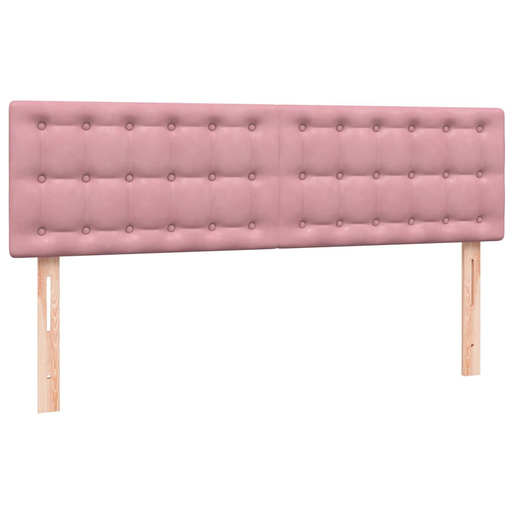 vidaXL Box Spring κρεβάτι με στρώμα ροζ 160x220 cm Βελούδινο