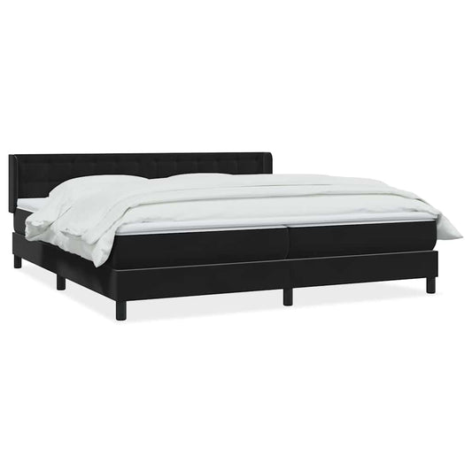 vidaXL Box Spring Κρεβάτι με στρώμα Μαύρο 180x220 cm Βελούδινο