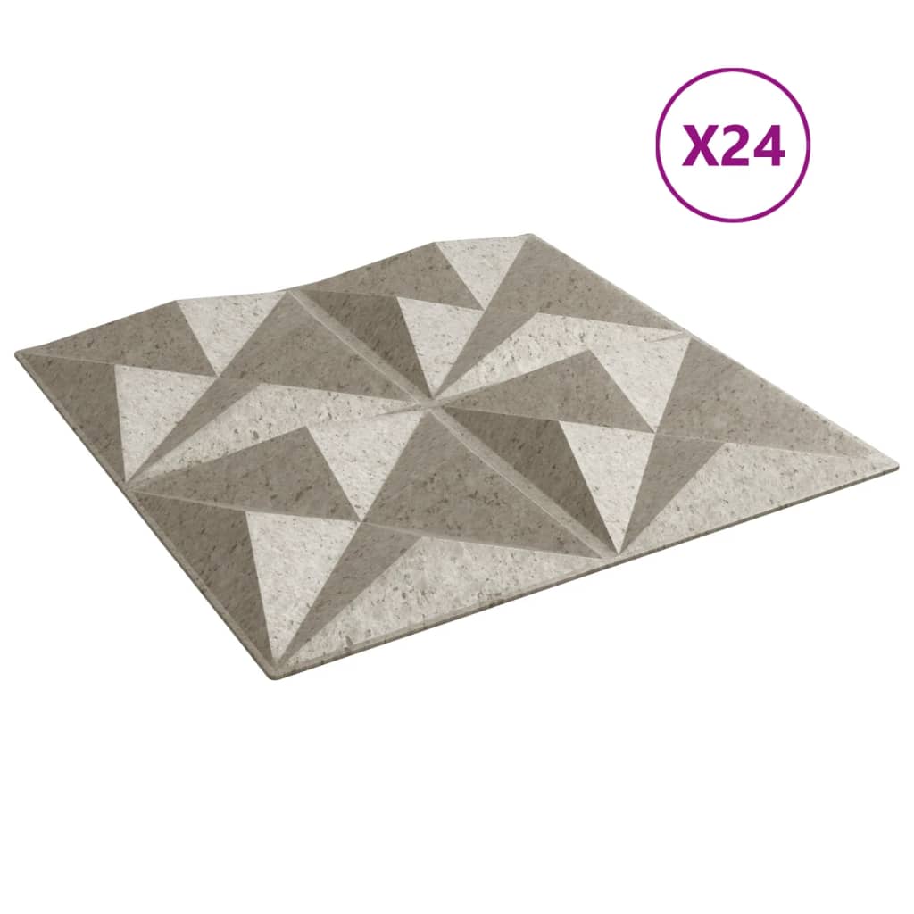 vidaXL Πάνελ Τοίχου 24 τεμ. Τσιμέντο Origami 50 x 50 εκ. 6 μ² από XPS
