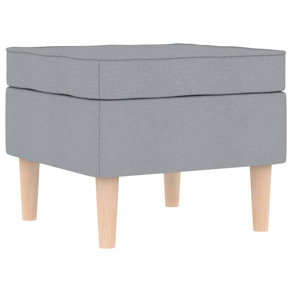 vidaXL Μπερζέρα Ανοιχτό Γκρι Υφασμάτινη με Υποπόδιο