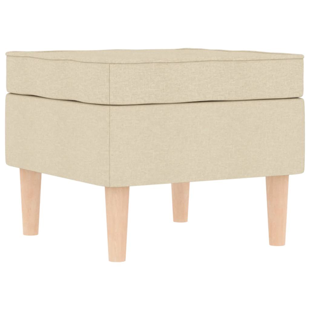vidaXL Μπερζέρα Κρεμ Υφασμάτινη με Υποπόδιο