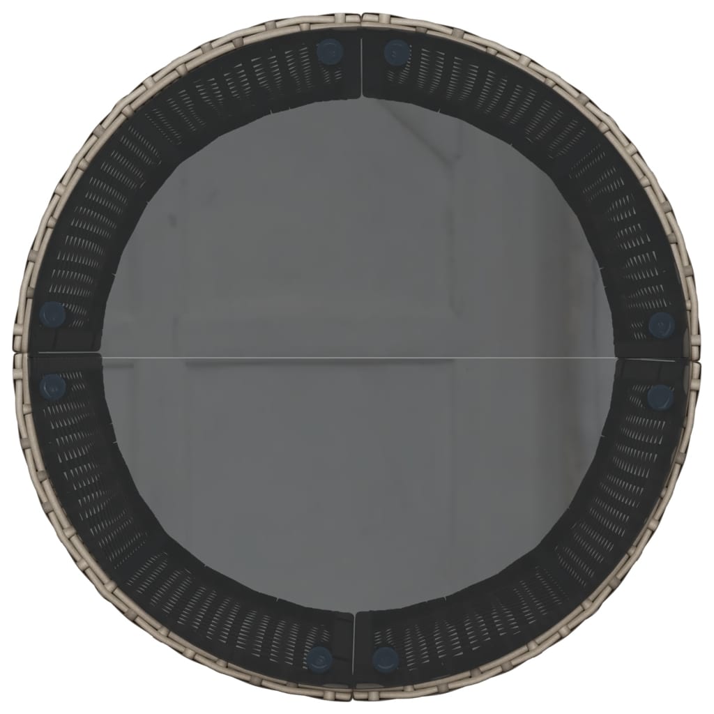 vidaXL Καναπές Κήπου Ημικυκλικός Γκρι Συνθ. Ρατάν Τραπέζι/Μαξιλάρια