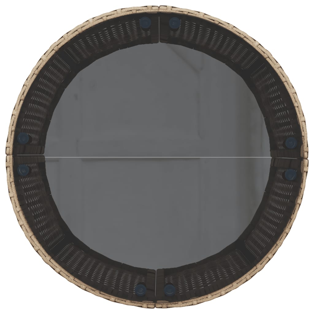 vidaXL Καναπές Κήπου Στρογγυλός Μπεζ Συνθ. Ρατάν Τραπέζι + Μαξιλάρια