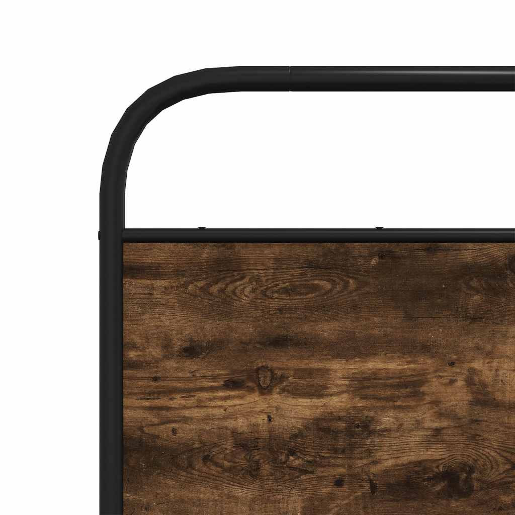 vidaXL Σκελετός Κρεβ. Χωρίς Στρώμα Καπνιστή Δρυς 183x213 εκ. Μεταλλικό